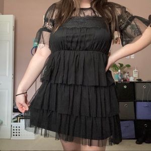 Black frilly babydoll dress